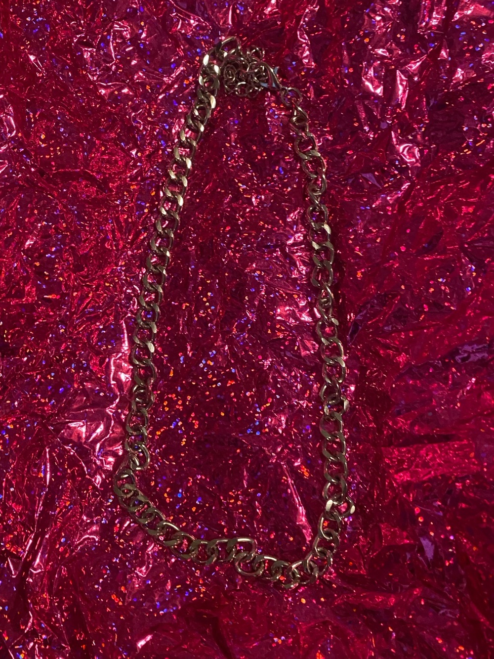 Faux Silver Chain Necklace